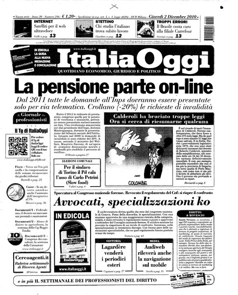 Italia oggi : quotidiano di economia finanza e politica